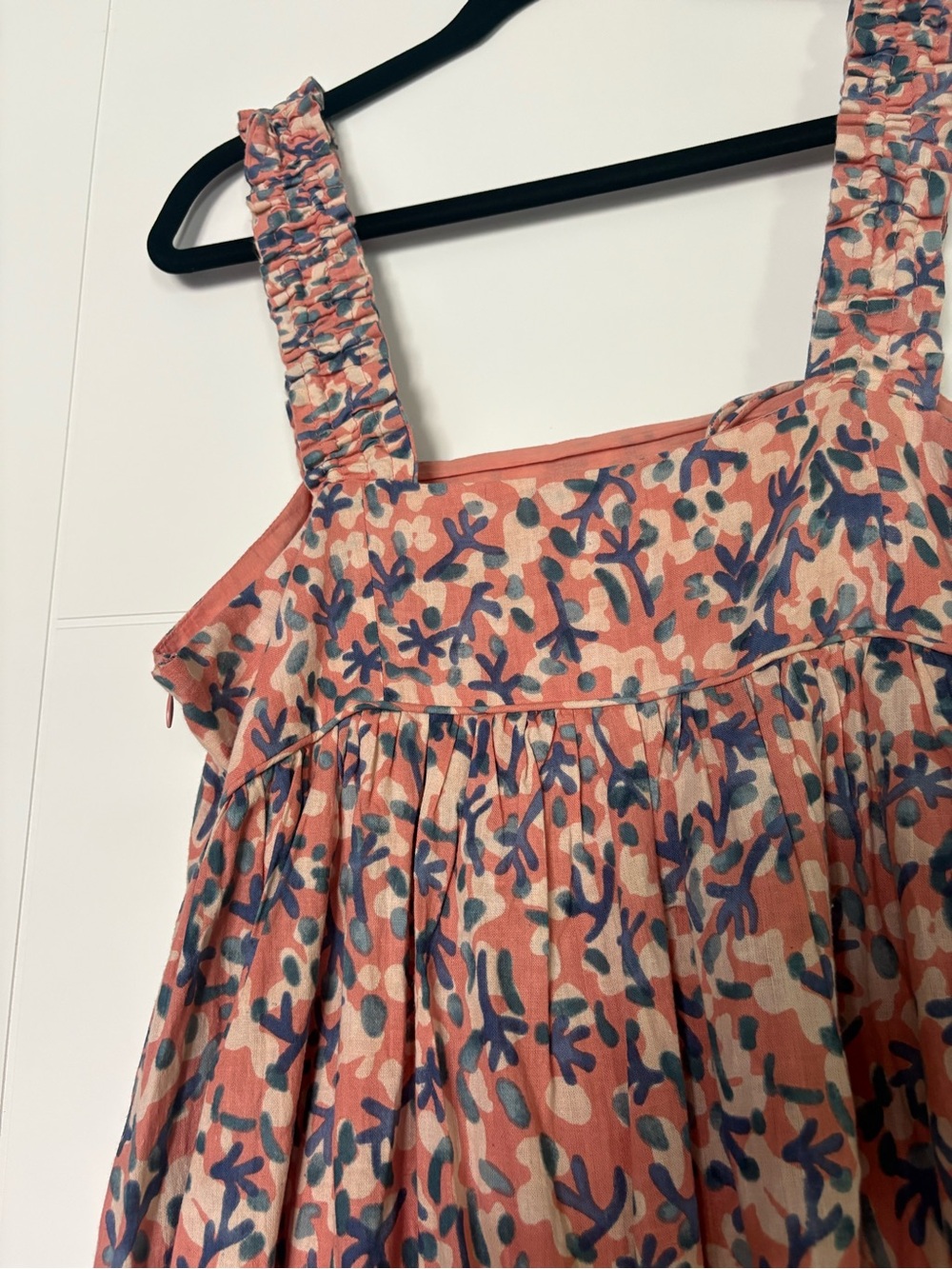 MIRTH Newport midi dress in geranium size L coral cotton - Picture 15 of 16
